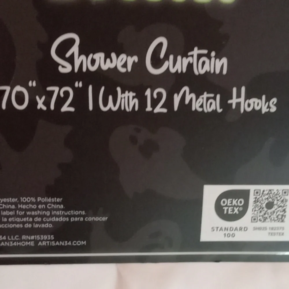 Halloween Bats glow in the dark shower curtain